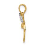 14k and White Rhodium Diamond-cut Polished Dragonfly Pendant - Image 2