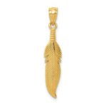 14k Polished Feather Pendant
