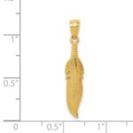 14k Polished Feather Pendant - Image 4