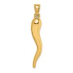 14k Hollow 3-D Italian Horn Pendant