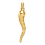 14k Hollow 3-D Italian Horn Pendant