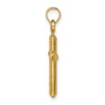 14k Hollow Diamond-cut Cross Pendant - Image 2