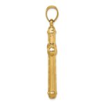 14k Hollow Diamond-cut Cross Pendant - Image 2