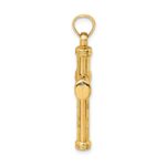 14k Hollow Diamond-cut Cross Pendant - Image 2