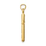 14k Hollow Diamond-cut Cross Pendant - Image 2