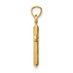 14k Hollow Diamond-cut Cross Pendant - Image 2
