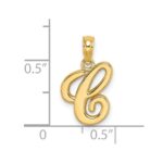 14KY Script Letter C Initial Pendant - Image 3