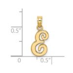 14KY Script Letter E Initial Pendant - Image 3