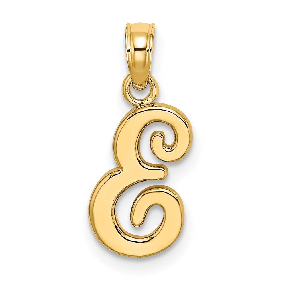 K6422E.jpg 14KY Script Letter E Initial Pendant - Image 1