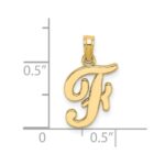 14KY Script Letter F Initial Pendant - Image 3