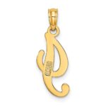 14KY Script Letter I Initial Pendant - Image 4
