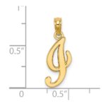 14KY Script Letter I Initial Pendant - Image 3