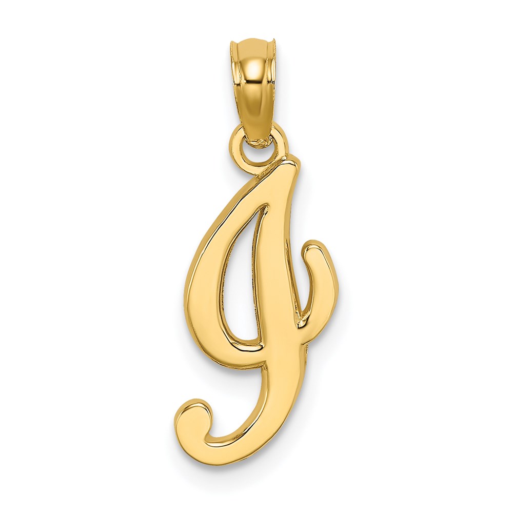 K6422I.jpg 14KY Script Letter I Initial Pendant - Image 1