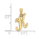 14KY Script Letter K Initial Pendant - Image 3