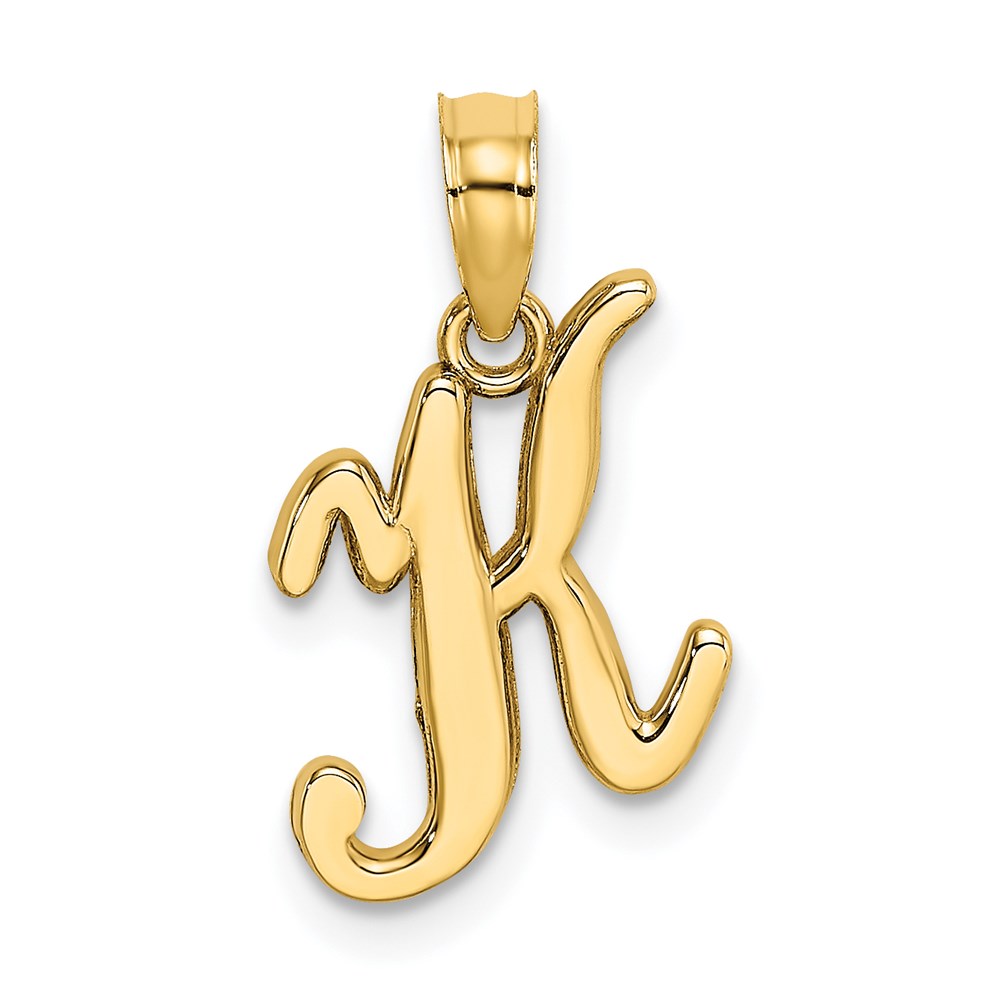 K6422K.jpg 14KY Script Letter K Initial Pendant - Image 1
