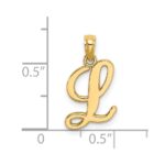 14KY Script Letter L Initial Pendant - Image 3