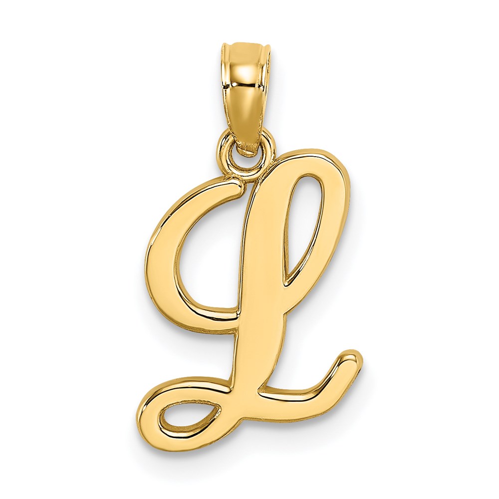 K6422L.jpg 14KY Script Letter L Initial Pendant - Image 1