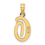 14KY Script Letter O Initial Pendant - Image 4