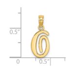 14KY Script Letter O Initial Pendant - Image 3