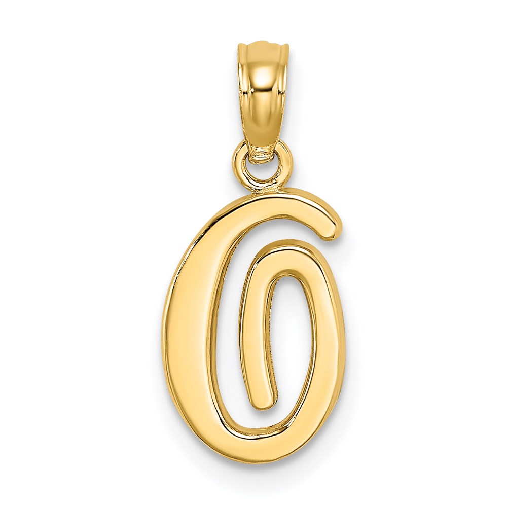 K6422O.jpg 14KY Script Letter O Initial Pendant - Image 1