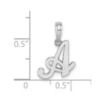 14KW White Gold Script Letter A Initial Pendant - Image 3