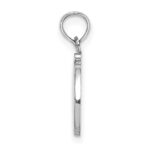 14KW White Gold Script Letter D Initial Pendant - Image 2