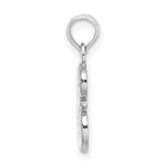 14KW White Gold Script Letter E Initial Pendant - Image 2