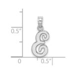 14KW White Gold Script Letter E Initial Pendant - Image 3
