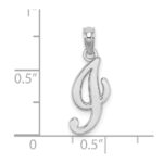 14KW White Gold Script Letter I Initial Pendant - Image 3