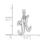 14KW White Gold Script Letter K Initial Pendant - Image 3