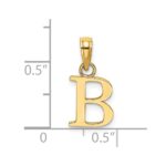 14KY Polished Block Letter B Initial Pendant - Image 3