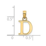 14KY Polished Block Letter D Initial Pendant - Image 3