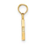 14K Polished Block Letter E Initial Pendant - Image 2