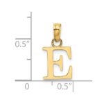 14K Polished Block Letter E Initial Pendant - Image 3