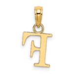14K Polished Block Letter F Initial Pendant - Image 4