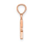 14K Rose Gold Polished Block Letter G Initial Pendant - Image 2