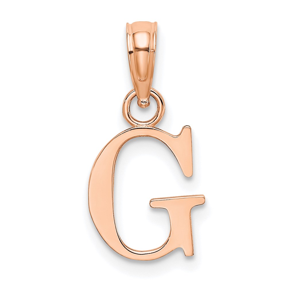 K6423RG.jpg 14K Rose Gold Polished Block Letter G Initial Pendant - Image 1