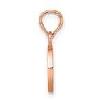 14K Rose Gold Polished Block Letter O Initial Pendant - Image 2