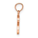 14K Rose Gold Polished Block Letter R Initial Pendant - Image 2