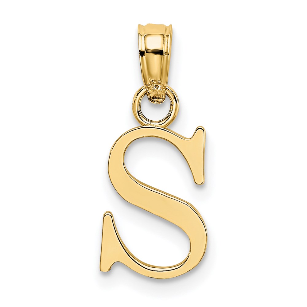 K6423S.jpg 14K Polished Block Letter S Initial Pendant - Image 1