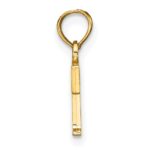 14k Polished Block Letter T Initial Pendant - Image 2
