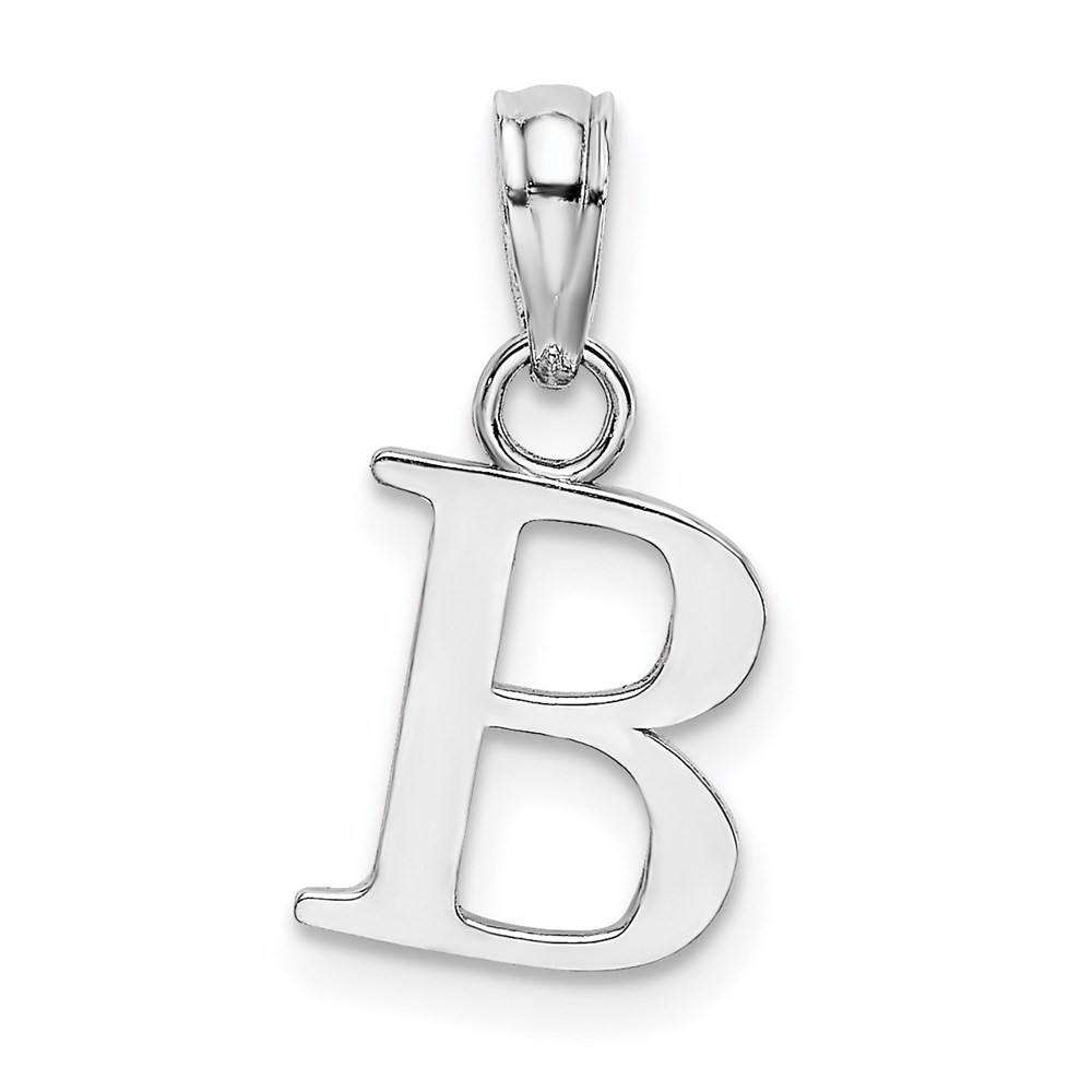 K6423WB.jpg 14KW Polished Block Letter B Initial Pendant - Image 1