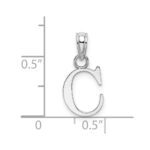 14KW Polished Block Letter C Initial Pendant - Image 3