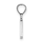 14K White Gold Polished Block Letter I Initial Pendant - Image 2