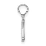 14K White Gold Polished Block Letter K Initial Pendant - Image 2