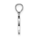 14K White Gold Polished Block Letter R Initial Pendant - Image 2