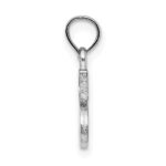 14K White Gold Polished Block Letter S Initial Pendant - Image 2