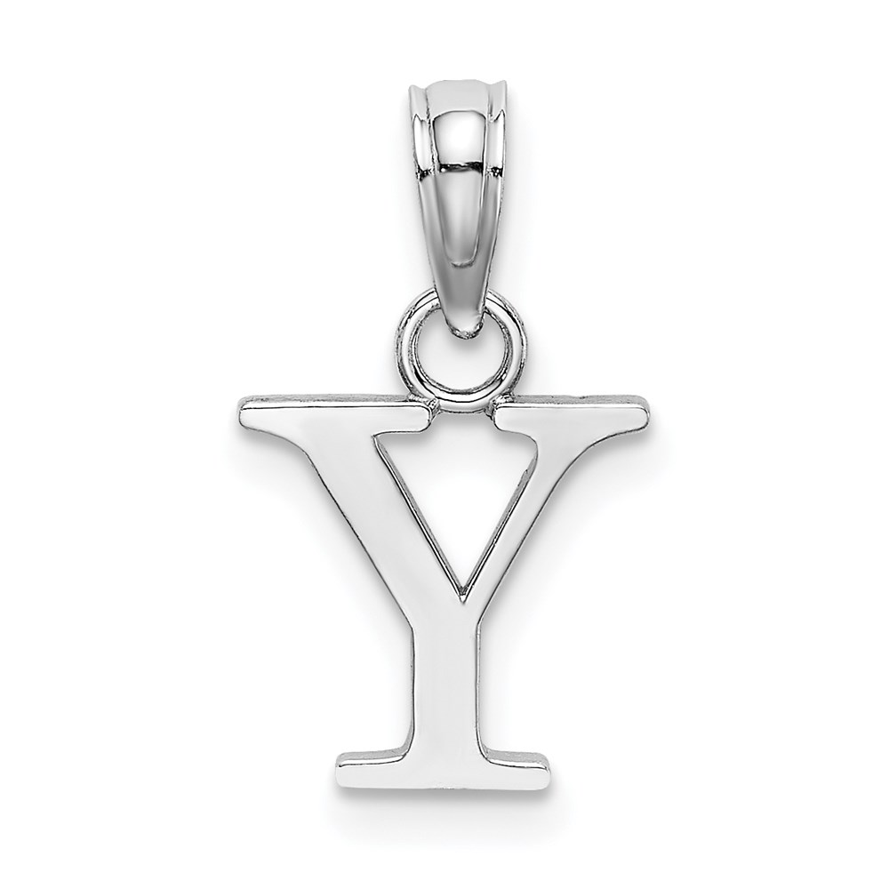 K6423WY.jpg 14K White Gold Polished Block Letter Y Initial Pendant - Image 1