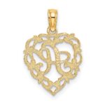 14KY Heart Script Letter A Initial Charm - Image 4