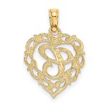 14KY Heart Script Letter C Initial Charm - Image 4